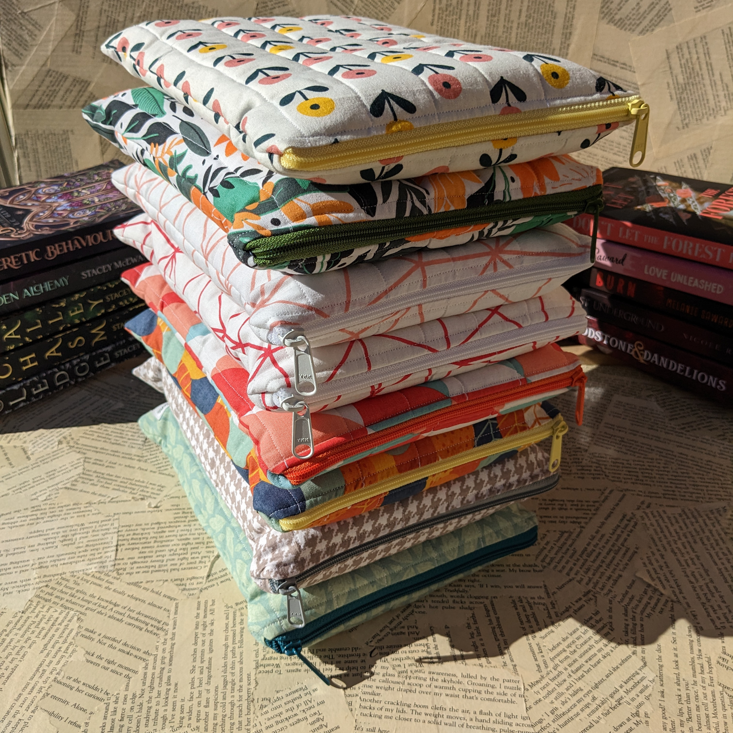 Basic Quilted Book Sleeves (with Zipper)